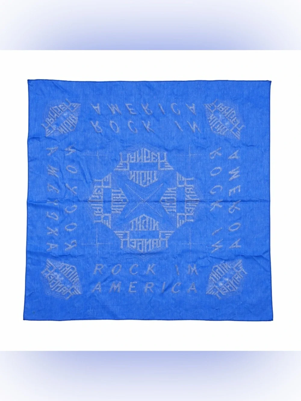Vintage Night Ranger Rock In America Bandana Blue 80s Concert Merch Rare